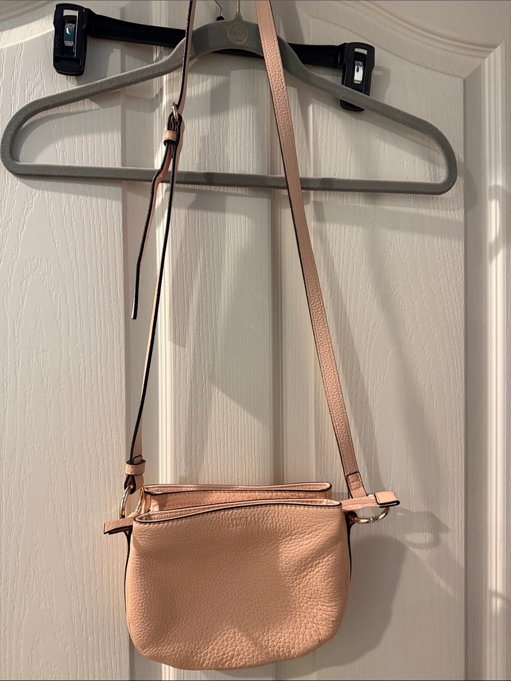 Vince Camuto Blush Pink Pebbled Leather Crossbody